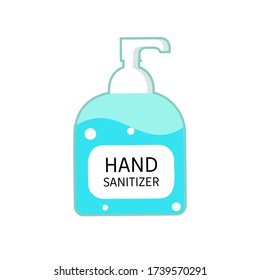 Vector illustrator of Hand sanitizers. Alcohol rub sanitizers kill most bacteria, stop some viruses such as coronavirus. Hygiene product. Sanitizer bottle container. Covid-19 spread outbreak prevention