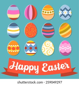 Vector illustrator for happy easter day set