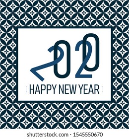 vector illustrator of happy new year 2020. Vector inspired by paper stencil in Thai style. Line Thai Vector