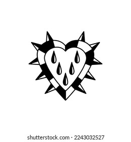  vector illustrator heart with thorns concept