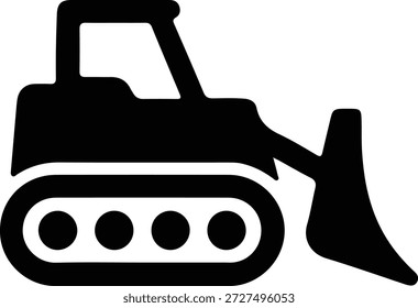 Vektor Illustrator Schwere Konstruktion Bulldozer Bagger Maschine Silhouette