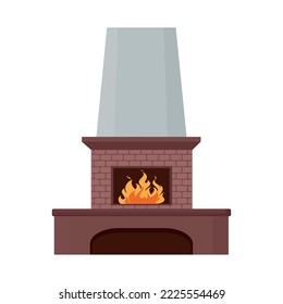 Vektorgrafik-Illustrator des Hauskamin mit Feuer.