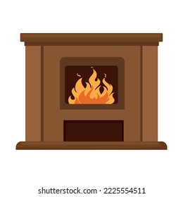 Vector illustrator of Home fireplace with fire.