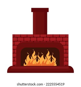 Vector illustrator of Home fireplace with fire.