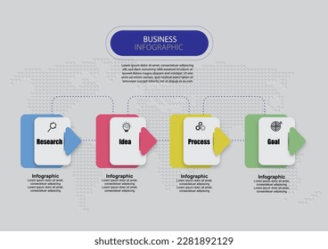 vector illustrator Infographic design for business concept on world map.