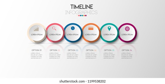 vector illustrator Infographic Timeline design with icons. Infographics for business concept,