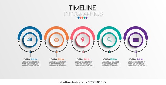 vector illustrator Infographic Timeline design with icons. Infographics for business concept,