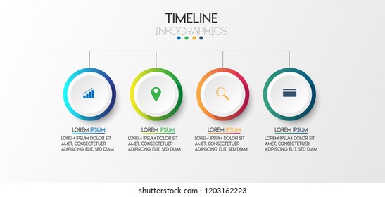 vector illustrator Infographic Timeline design with icons. Infographics for business concept,
