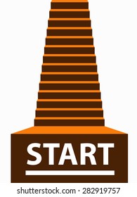 vector illustrator ladder start hike up staircase
