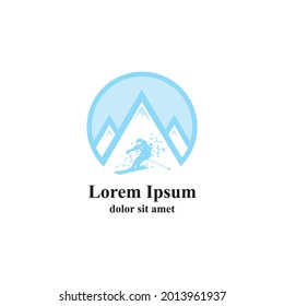 vector illustrator logo with ski rental