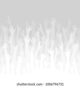 Vector illustrator of many hands, paper cut style