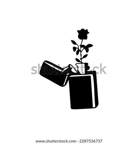 vector illustrator of matches with roses	
