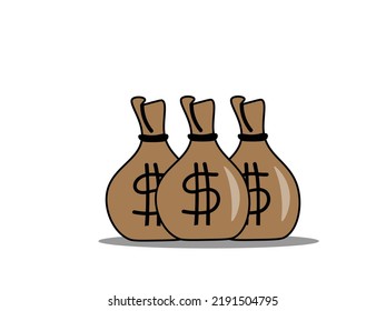 vector illustrator money in the bag
