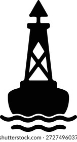 Vector Ilustrador Navegación Boya marítima Marcado Canal Silueta