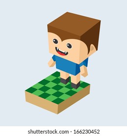 Vector Illustrator People Man Isometric