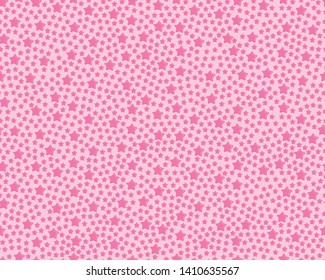 vector illustrator Pink stars seamless pattern on light pink magnetic background.