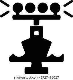 Vector Illustrator Professionelle Unterwasser-Schweißstation Roboter für Reparatur Silhouette