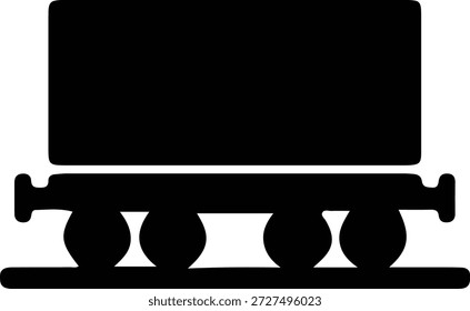 Vector Ilustrador de ferrocarril de coches simple silueta en blanco y negro