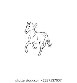 vector illustrator of running horse	

