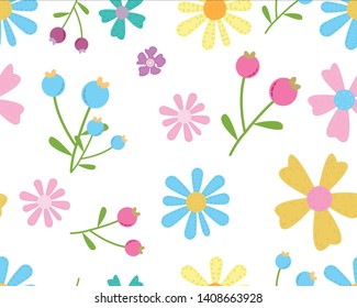 vector illustrator seamless floral background with bouquets of flowers.