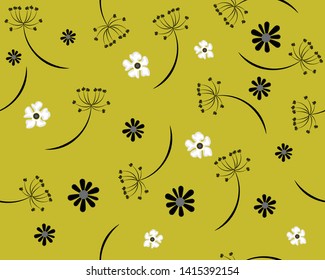 vector illustrator seamless floral background with bouquets of flowers.