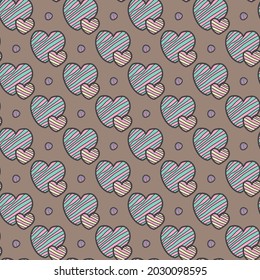 ็้Heart vector illustrator Seamless pattern background design wallpaper