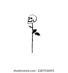 vector illustrator skull flower concept	
