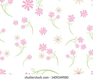 vector illustrator small floral seamless flower pattern background with bouquets of flowers.