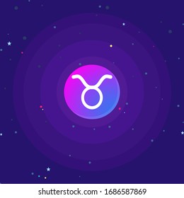 Vector illustrator Taurus symbol In the illustration, there are many small stars. The color scheme in the design is a galaxy tone.