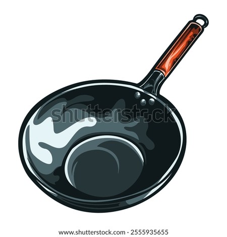 Vector illustrator of Traditional Chinese Iron Wok