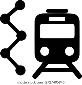 Vector Illustrator Ferrocarril de metro con conexión de red Silueta