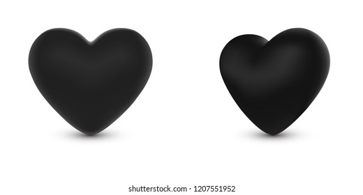 Vector Illustrator, Two black hearts mesh gradient