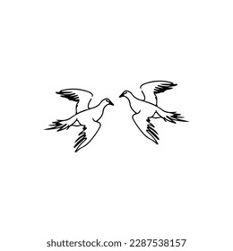 vector illustrator of two doves	
