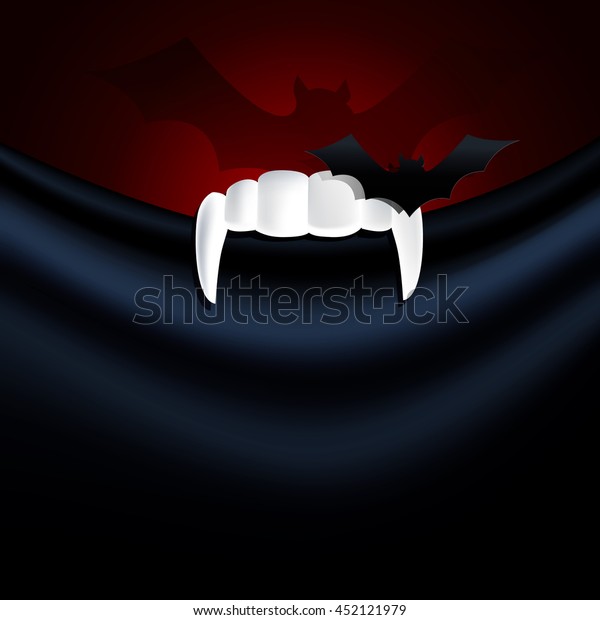 Vector Illustrator Vampire Teeth Bat Paper Stock Vector Royalty Free