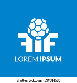 vector illustrator of white soccer foundation logo on blue background