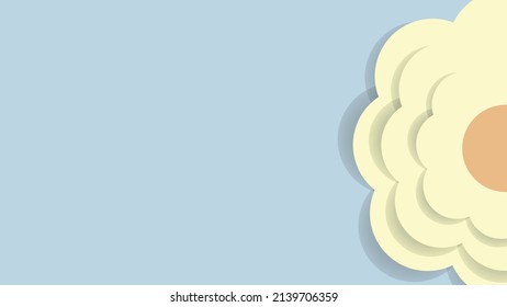 Vector illustrator Yellow flower on the pastel blue background for wallpaper and presentation template.