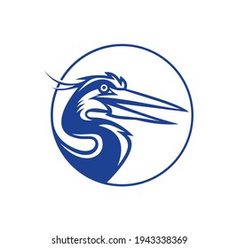 A vector Illustratration of Stork Logo with Circle Sign