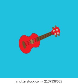 Vector illustrtation of small guitar ukulele