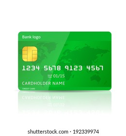 Vector illustrtion of realistic plastic card, credit, debit