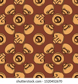 Vector illustrtion seamless pattern champignons