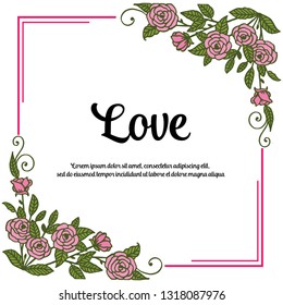 Vector illutration background white with flower for greeting card hand draw