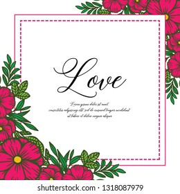 Vector illutration background white with flower for greeting card hand draw
