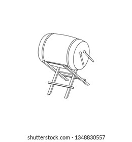 Vector Illutration, Drum Bedug to wake up the Sahur and the call to prayer in the month of Ramadan Lineart Design Style