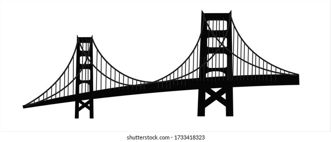 vector illutration, golden gate bridge.