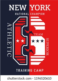 vector illutration t shirt design/athletic/nyc/new york city/six/print design