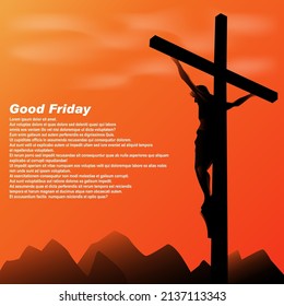 vector ilustation of good friday, good for good friday background content, greeting card of good friday etc.