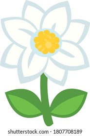 Vector ilustracion de emoticon de un flor de petalos blacos