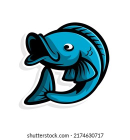 vector ilustrasi ikan besar, fishing icon vector