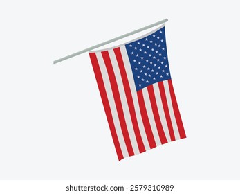 Vector ilustration of American flag. United States of America symbol patriotism, freedom, unity in diversity