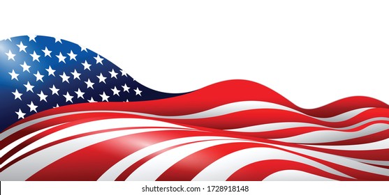Vector Ilustration of American / USA Flag Design. Wende Flagge. Design für Banner, Poster, Broschüre und Website.